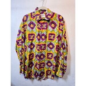 French Connection Menswear Button Down Shirt - Abstract Geometric Print Size M‎